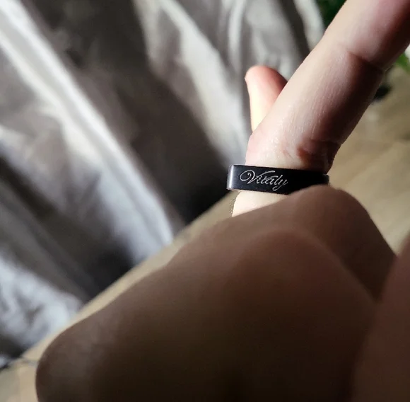 VITALY -  Black Double Finger Ring SIZE 8 And 9 - Picture 8 of 9